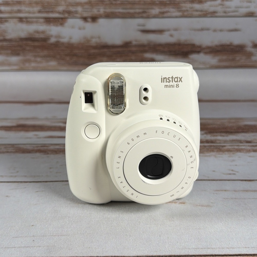 Fujifilm Instax Mini 8 Instant Film Camera White Polaroid Photo Used